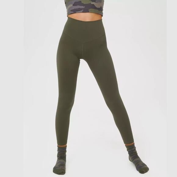 Offline By Aerie Hold Up Real Me Xtra Collant Sans Pieds Olive Dizzy XS Long - Picture 1 of 7